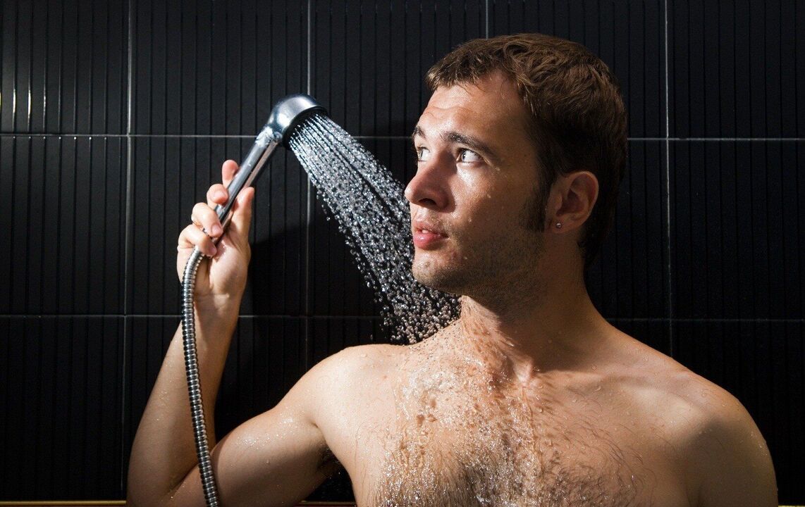 taking a shower with copious discharge when aroused